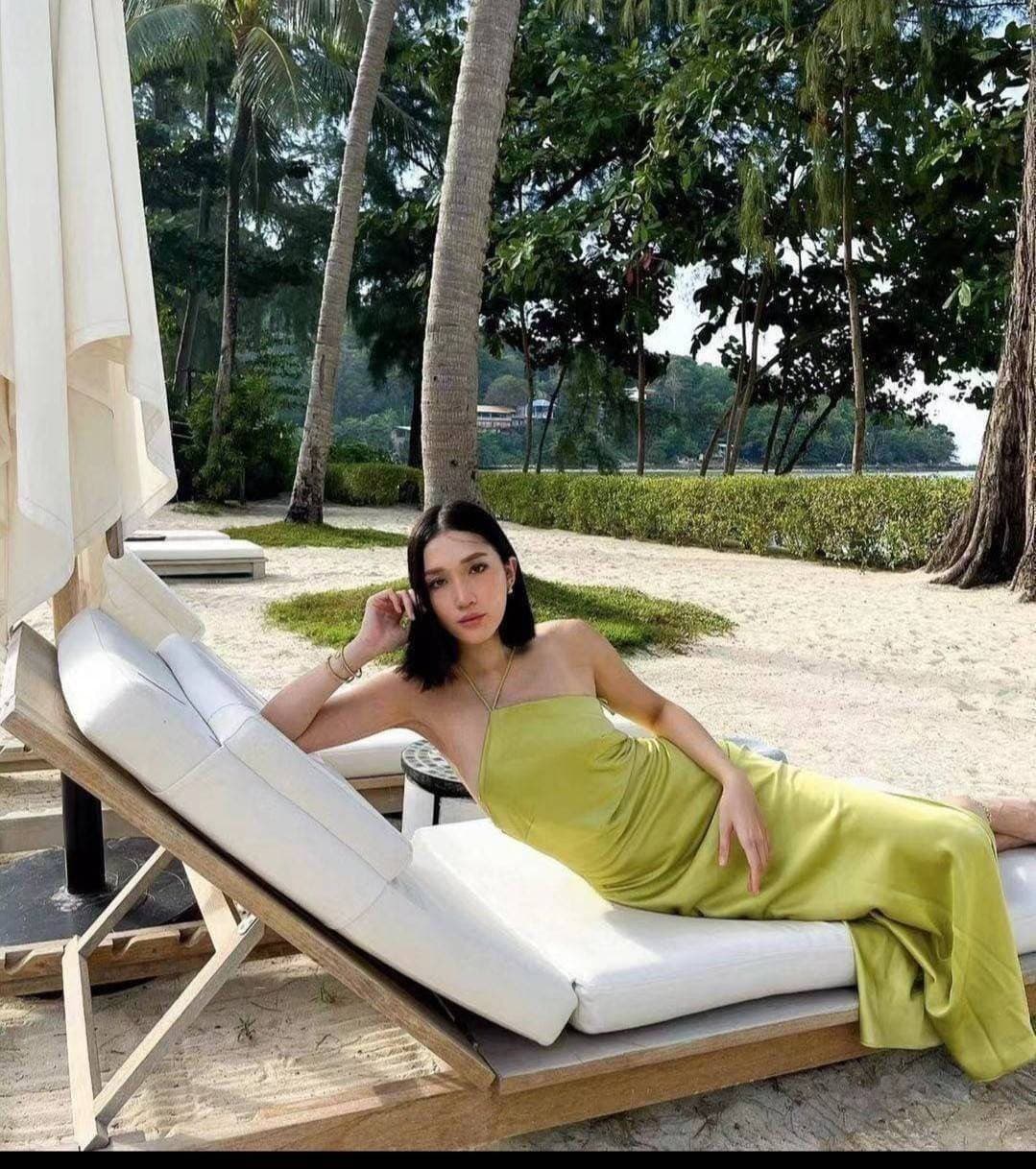 Chartreuse Satin Gown